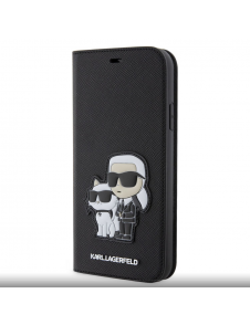 Karl Lagerfeld PU Saffiano Karl och Choupette NFT Bokfodral för iPhone 11 Svart