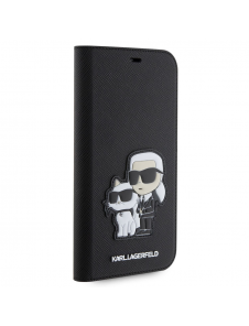 Karl Lagerfeld PU Saffiano Karl och Choupette NFT Bokfodral för iPhone 11 Svart