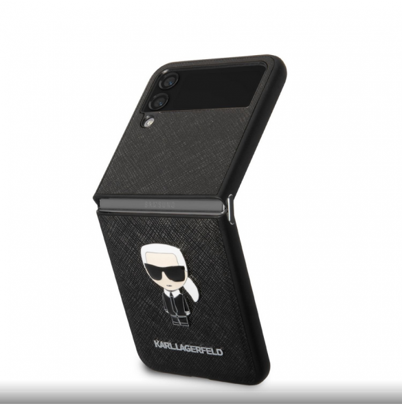 Karl Lagerfeld PU Saffiano Ikonik Fodral till Samsung Galaxy Z Flip 4 Svart