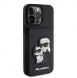 Karl Lagerfeld PU Saffiano Card Slot Stand Karl and Choupette Fodral till iPhone 15 Pro Max Svart