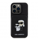 Karl Lagerfeld PU Saffiano Card Slot Stand Karl and Choupette Fodral till iPhone 15 Pro Svart