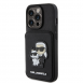 Karl Lagerfeld PU Saffiano Card Slot Stand Karl and Choupette Fodral till iPhone 15 Pro Svart