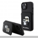 Karl Lagerfeld PU Saffiano Card Slot Stand Karl and Choupette Fodral till iPhone 15 Svart
