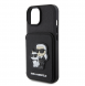 Karl Lagerfeld PU Saffiano Card Slot Stand Karl and Choupette Fodral till iPhone 15 Svart