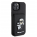 Karl Lagerfeld PU Saffiano Card Slot Stand Karl and Choupette Fodral till iPhone 15 Svart