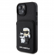 Karl Lagerfeld PU Saffiano Card Slot Stand Karl and Choupette Fodral till iPhone 15 Svart