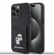 Karl Lagerfeld PU Saffiano Card Slot Metal Karl and Choupette Fodral för iPhone 15 Pro Max Svart