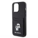 Karl Lagerfeld PU Saffiano Card Slot Metal Karl and Choupette Fodral för iPhone 15 Pro Max Svart
