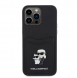 Karl Lagerfeld PU Saffiano Card Slot Metal Karl and Choupette Fodral för iPhone 15 Pro Max Svart