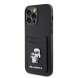 Karl Lagerfeld PU Saffiano Card Slot Metal Karl and Choupette Fodral för iPhone 15 Pro Max Svart