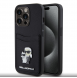 Karl Lagerfeld PU Saffiano Card Slot Metal Karl and Choupette Fodral till iPhone 15 Pro Svart