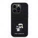 Karl Lagerfeld PU Saffiano Card Slot Metal Karl and Choupette Fodral till iPhone 15 Pro Svart