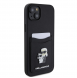 Karl Lagerfeld PU Saffiano Card Slot Metal Karl and Choupette Fodral till iPhone 15 Svart
