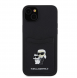 Karl Lagerfeld PU Saffiano Card Slot Metal Karl and Choupette Fodral till iPhone 15 Svart