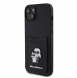 Karl Lagerfeld PU Saffiano Card Slot Metal Karl and Choupette Fodral till iPhone 15 Svart