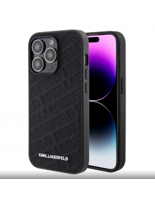 Karl Lagerfeld PU Quilted Pattern Case för iPhone 15 Pro Max Svart