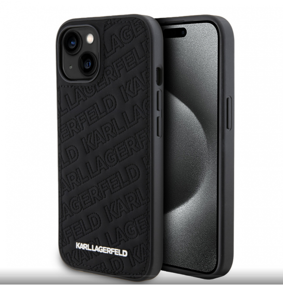 Karl Lagerfeld PU Quilted Pattern Fodral till iPhone 15 Svart
