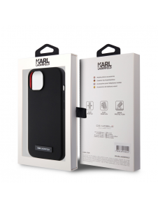 Karl Lagerfeld Liquid Silicone Plaque MagSafe Fodral till iPhone 15 Svart