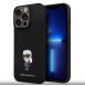 Karl Lagerfeld Flytande Silikon Metall Ikonik Fodral till iPhone 15 Pro Max Svart