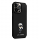 Karl Lagerfeld Flytande Silikon Metall Ikonik Fodral till iPhone 15 Pro Max Svart