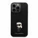 Karl Lagerfeld Flytande Silikon Metall Ikonik Fodral till iPhone 15 Pro Max Svart