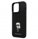 Karl Lagerfeld Flytande Silikon Metall Ikonik Fodral till iPhone 15 Pro Max Svart