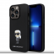 Karl Lagerfeld Flytande Silikon Metall Ikonik Fodral till iPhone 15 Pro Svart