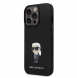 Karl Lagerfeld Flytande Silikon Metall Ikonik Fodral till iPhone 15 Pro Svart