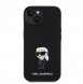 Karl Lagerfeld Flytande Silikon Metall Ikonik Fodral till iPhone 15 Svart