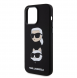 Karl Lagerfeld Flytande Silikon Karl och Choupette Heads Fodral till iPhone 15 Pro Max Svart