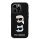 Karl Lagerfeld Flytande Silikon Karl och Choupette Heads Fodral till iPhone 15 Plus Svart