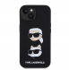 Karl Lagerfeld Flytande Silikon Karl och Choupette Heads Fodral till iPhone 15 Svart