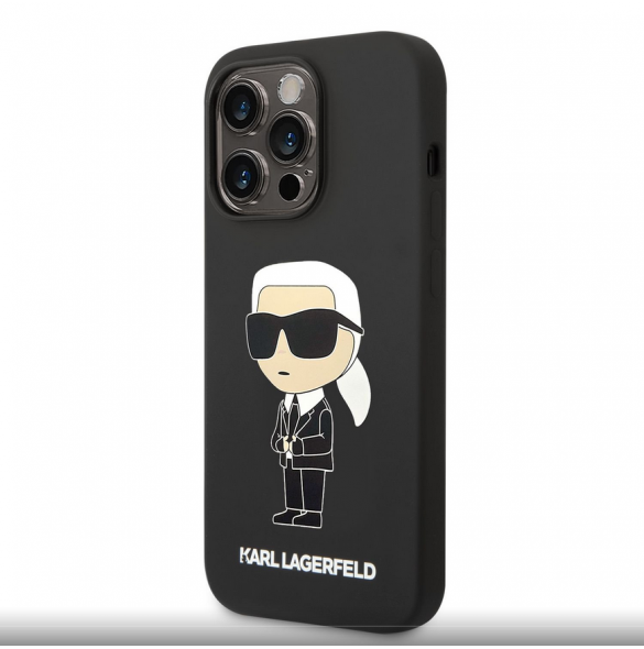 Karl Lagerfeld Liquid Silicone Ikonik NFT Fodral till iPhone 14 Pro Max Svart