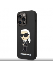 Karl Lagerfeld flytande silikon Ikonik NFT-fodral till iPhone 14 Pro Svart