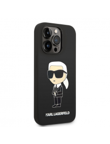Karl Lagerfeld flytande silikon Ikonik NFT-fodral till iPhone 14 Pro Svart