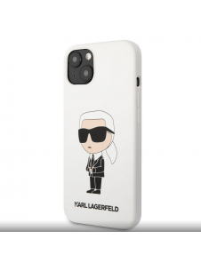 Karl Lagerfeld flytande silikon Ikonik NFT-fodral till iPhone 13 Vit