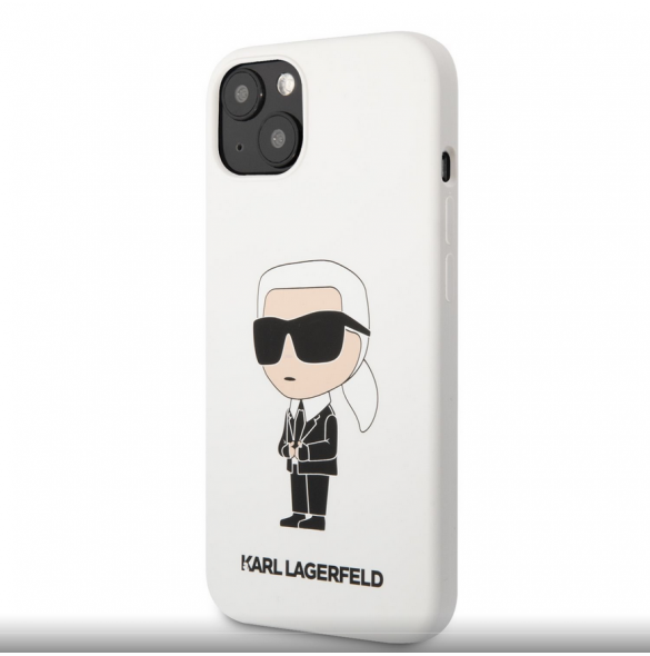 Karl Lagerfeld flytande silikon Ikonik NFT-fodral till iPhone 13 Vit