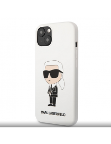 Karl Lagerfeld flytande silikon Ikonik NFT-fodral till iPhone 13 Vit