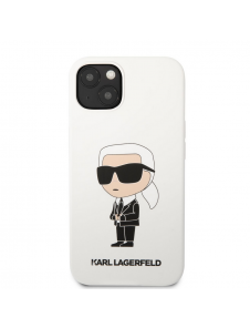 Karl Lagerfeld flytande silikon Ikonik NFT-fodral till iPhone 13 Vit