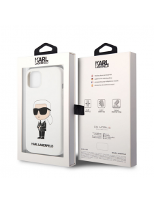 Karl Lagerfeld flytande silikon Ikonik NFT-fodral till iPhone 13 Vit