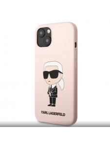Karl Lagerfeld flytande silikon Ikonik NFT-fodral till iPhone 13 Rosa