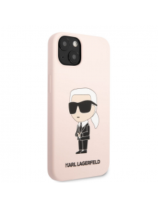 Karl Lagerfeld flytande silikon Ikonik NFT-fodral till iPhone 13 Rosa