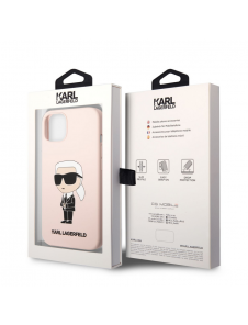 Karl Lagerfeld flytande silikon Ikonik NFT-fodral till iPhone 13 Rosa