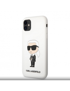 Karl Lagerfeld flytande silikon Ikonik NFT-fodral till iPhone 11 Vit