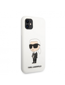 Karl Lagerfeld flytande silikon Ikonik NFT-fodral till iPhone 11 Vit
