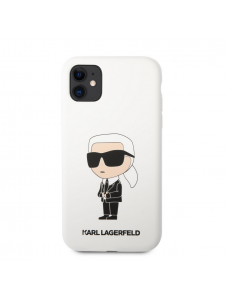 Karl Lagerfeld flytande silikon Ikonik NFT-fodral till iPhone 11 Vit