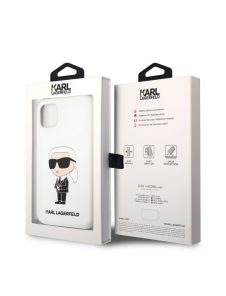Karl Lagerfeld flytande silikon Ikonik NFT-fodral till iPhone 11 Vit