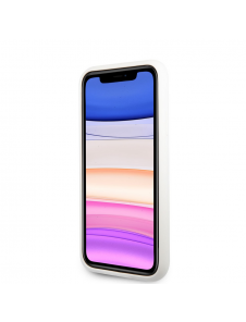 Karl Lagerfeld flytande silikon Ikonik NFT-fodral till iPhone 11 Vit