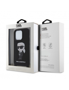 Karl Lagerfeld Flytande Silikon Crossbody Ikonik-fodral till iPhone 15 Pro Max Svart (skadat paket)