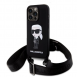 Karl Lagerfeld Flytande Silikon Crossbody Ikonik-fodral för iPhone 15 Pro Svart (skadat paket)